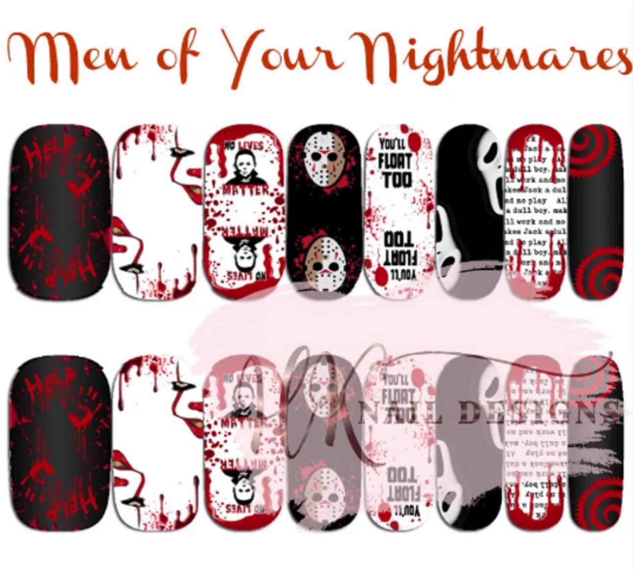 Men of You Nightmares Nail Wraps