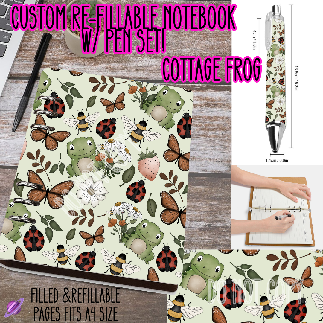 Cottage Frog -Matching Notebook & Pen Sets