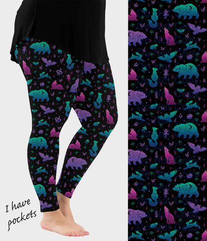 RTS - Ombre Wildlife Leggings with Pockets
