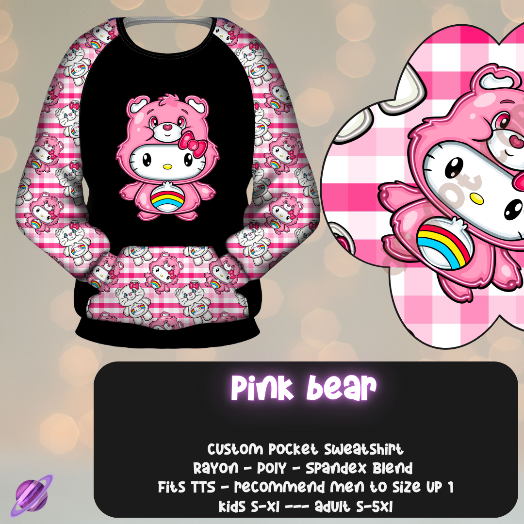 PINK BEAR  - POCKET SWEATSHIRT - KITTY COSPLAY RUN CLOSING 11/15