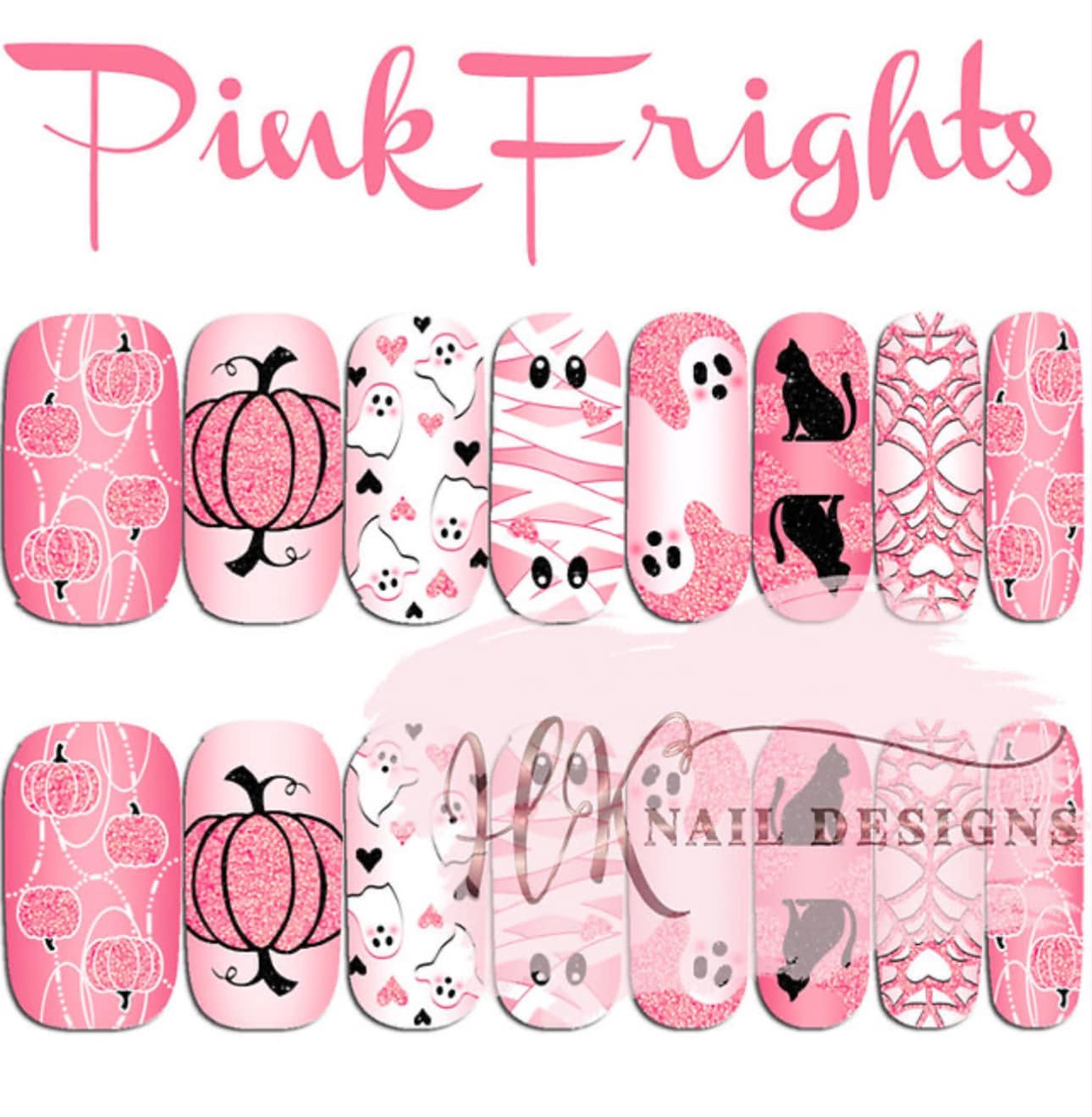 Pink Frights Nail Wraps