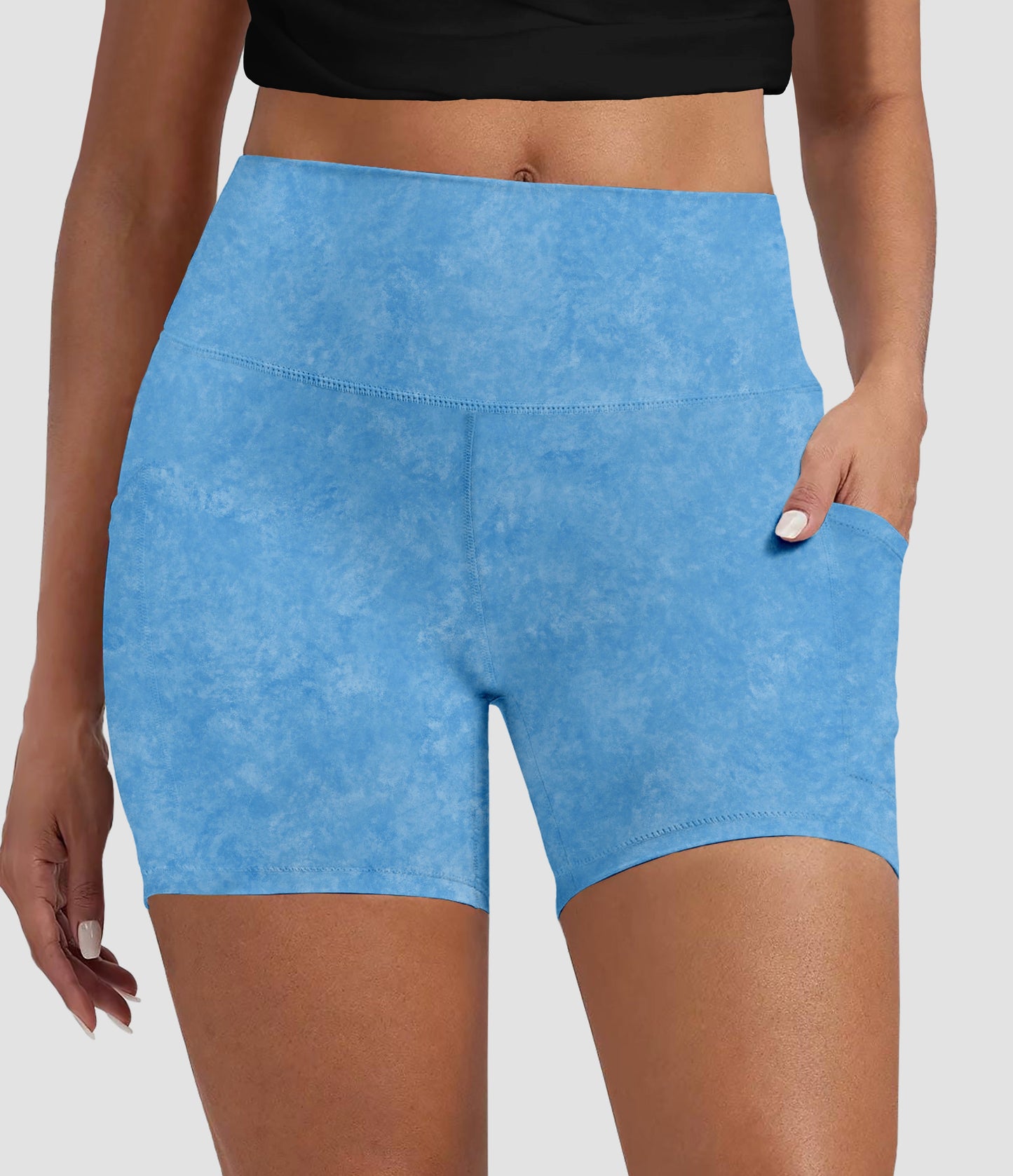 RTS - Pretty Blue Biker Shorts w/ Pockets