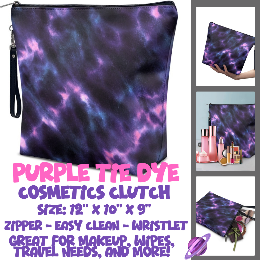 PURPLE TIE DYE - CUSTOM COSMETIC CLUTCH PREORDER CLOSES 12/16