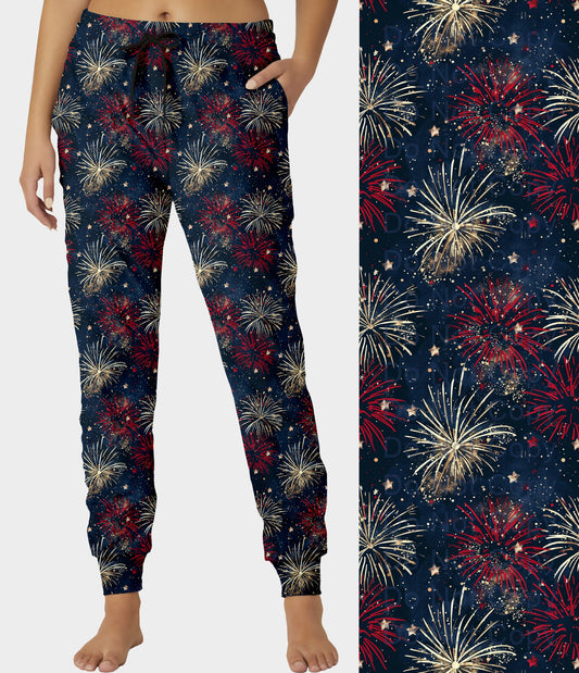 RTS - Red and Gold Fireworks Joggers