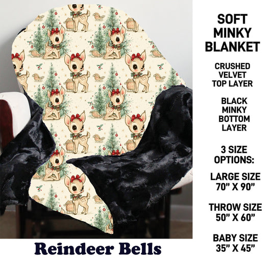 MN8K - Reindeer Bells Minky Blanket - Preorder Due 10/18 ETA: Early Dec