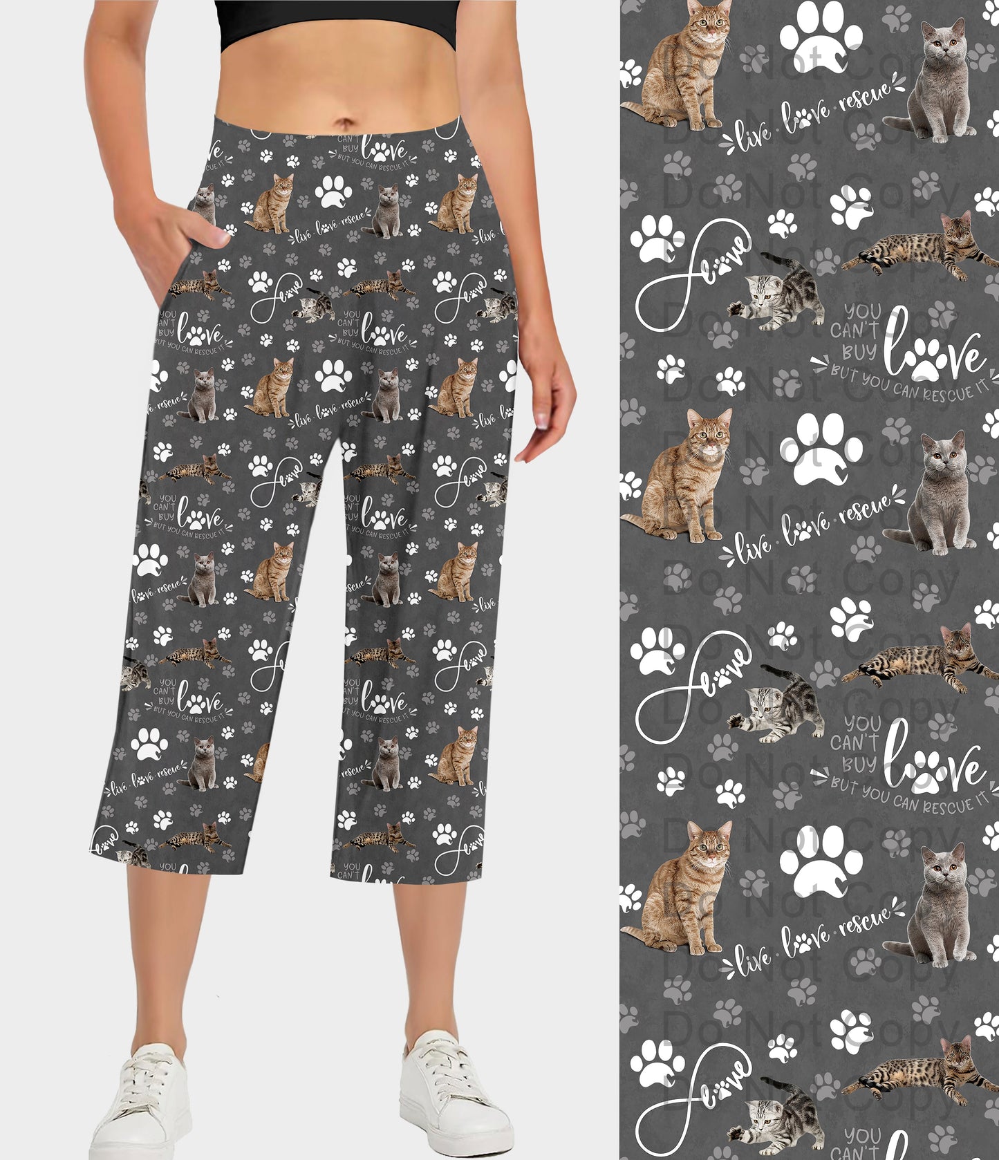 RTS - Rescue Cats Capri Lounge Pants