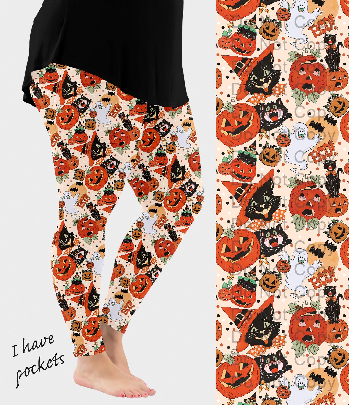 RTS - Retro Boo Leggings w/ Pockets
