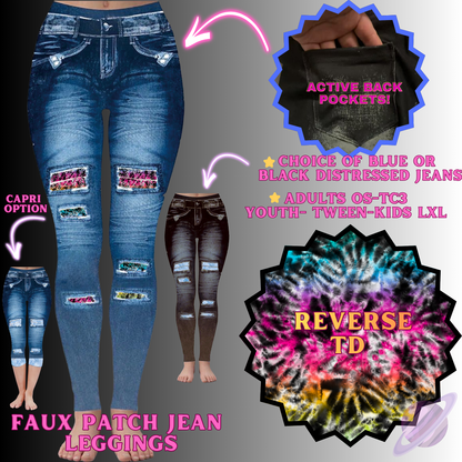 REVERSE TD-FAUX JEAN LEGGING-PREORDER CLOSING 12/2