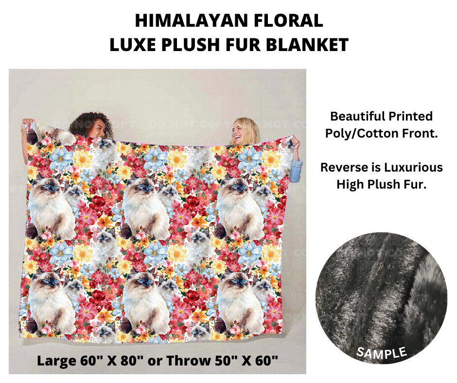Himalayan Floral Luxe Plush Fur Blanket