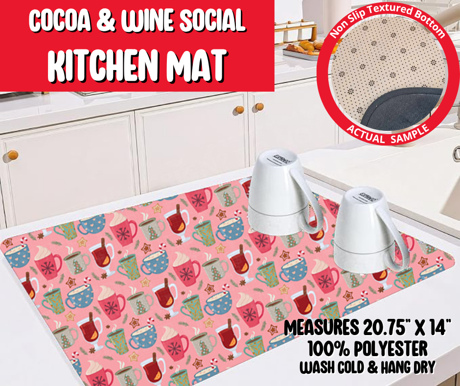 Preorder! Closes 8/20. ETA Nov. Cocoa & Wine Social Kitchen Mat