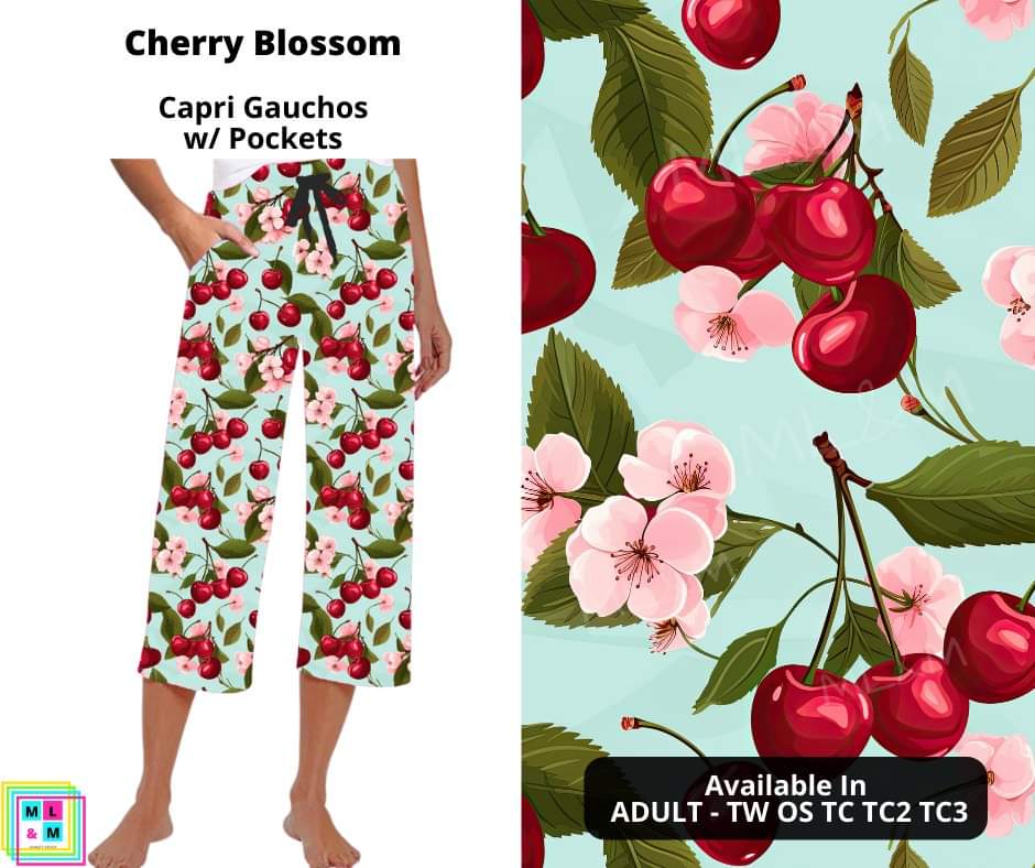 Cherry Blossom Capri Gauchos