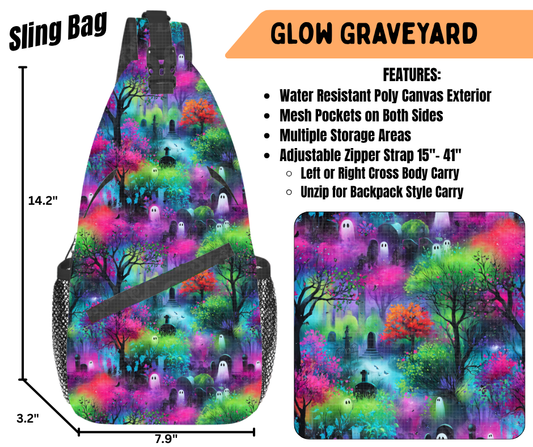 Preorder! Closes 6/22. ETA Sept. Glow Graveyard Sling Bag