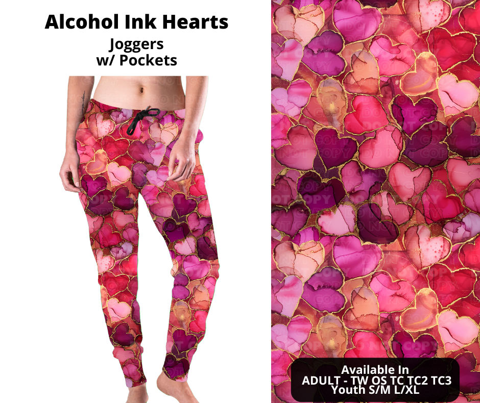 Preorder! Closes 11/28. ETA Feb. Alcohol Ink Hearts Joggers