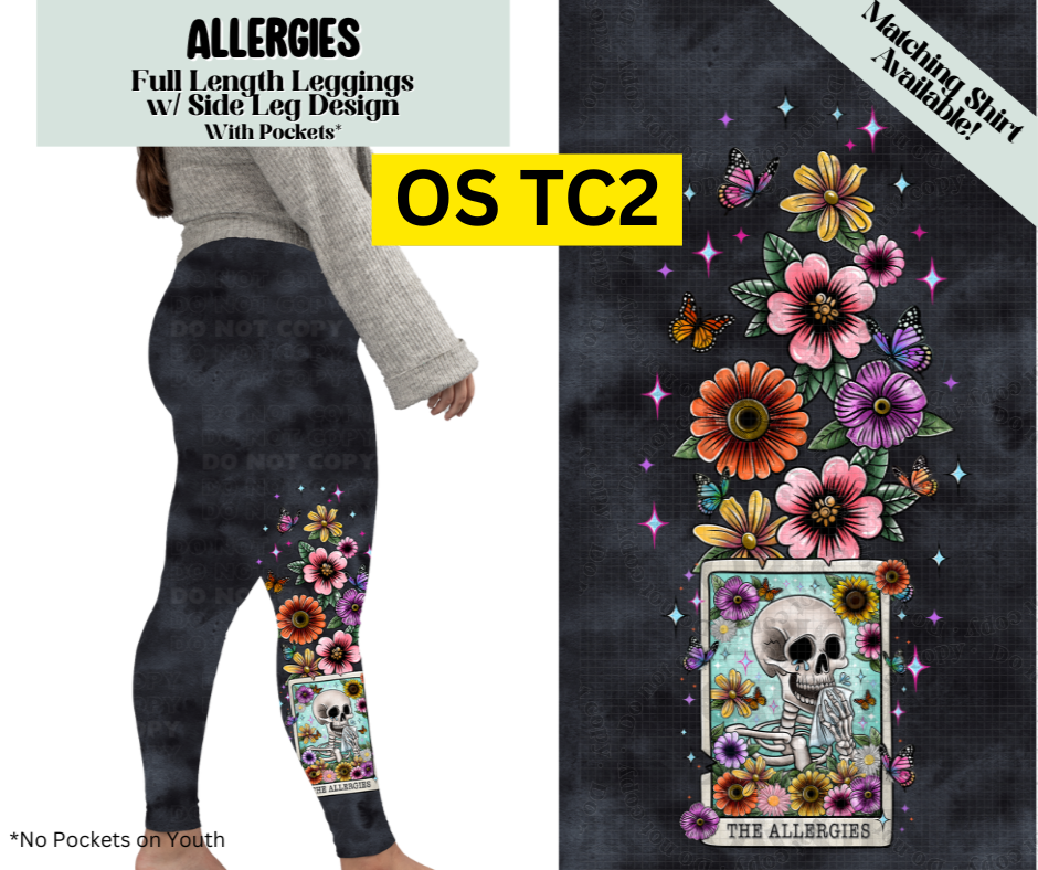 Allergies Full Length Leggings w/ Side Leg Designs