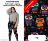 Stitched Owls Full Length Leggings w/ Pockets