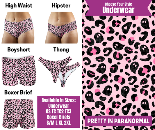 Preorder! Closes 6/24. ETA Sept. Pretty In Paranormal Hipster, High Waist, Boyshort, & Thong Underwear & Boxer Briefs