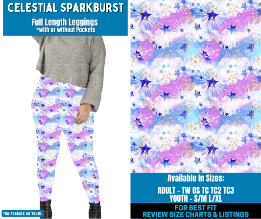 Preorder! Closes 2/2. ETA May. Celestial Sparkburst Full Length Leggings w/wo Pockets