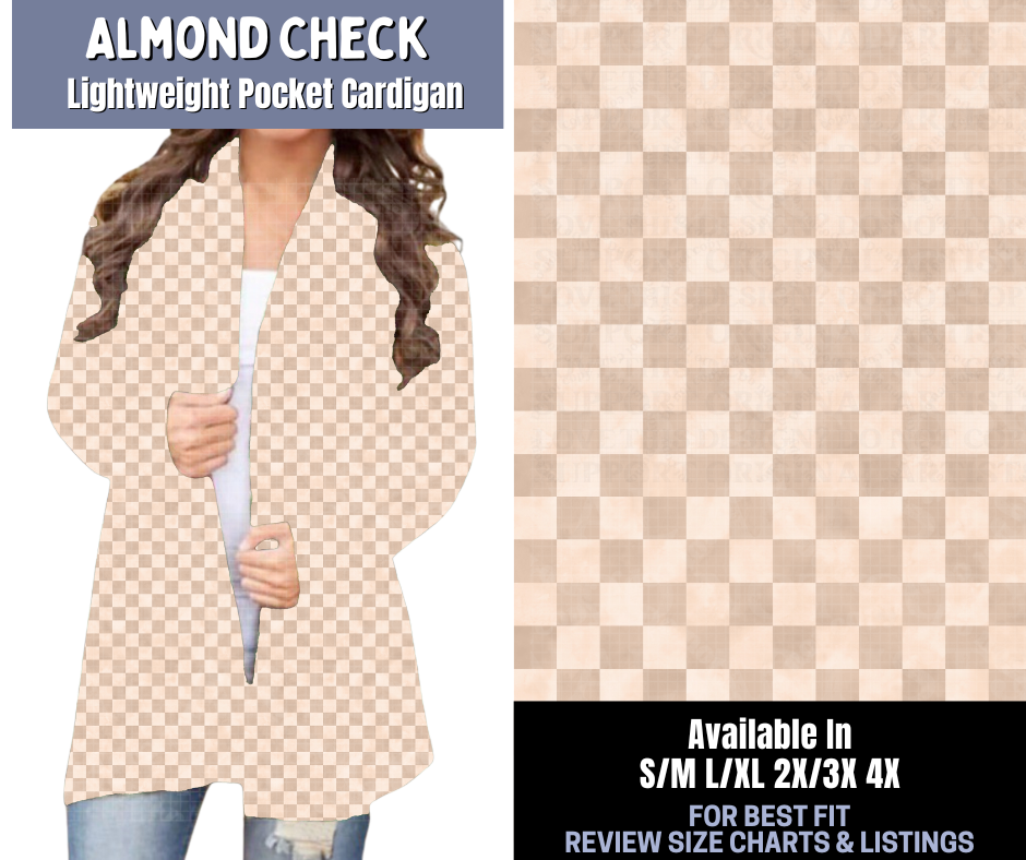 Preorder! Closes 1/8. ETA March. Almond Check Pocket Cardigan