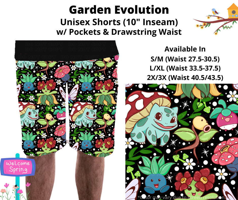 Preorder! Closes 1/27. ETA April. Garden Evolution Unisex Shorts