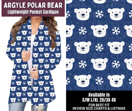 Preorder! Closes 9/14. ETA Dec. Argyle Polar Bear Pocket Cardigan