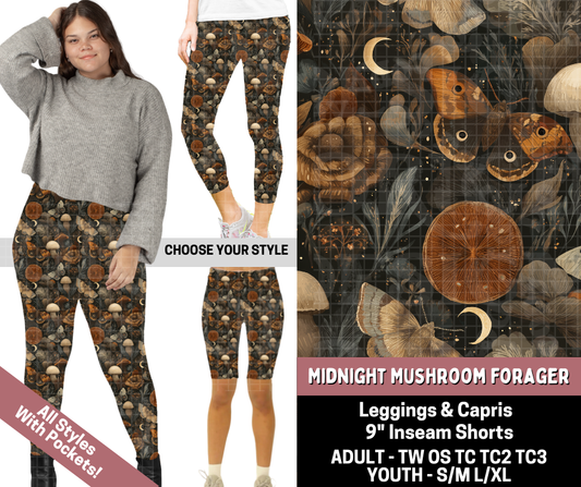 Preorder! Closes 6/11. ETA Sept. Midnight Mushroom Forager Combo Legging Lengths
