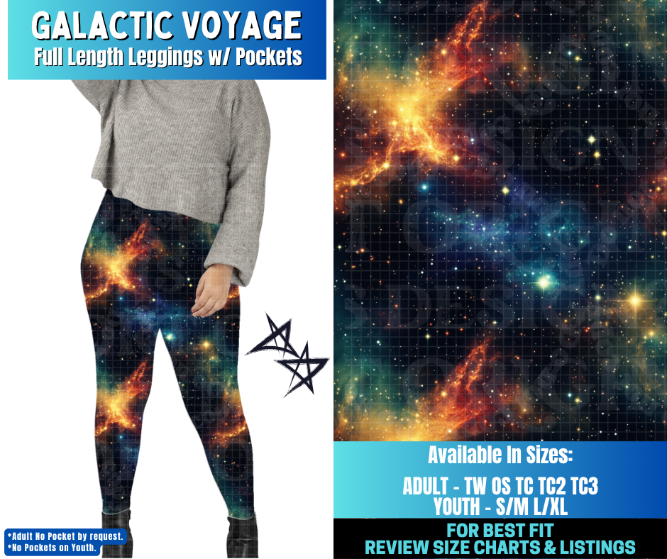 Preorder! Closes 12/17. ETA March. Galactic Voyage Full Length Leggings w/wo Pockets
