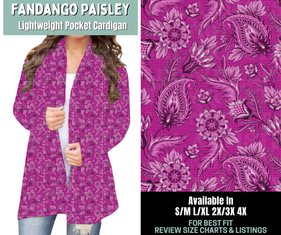 Preorder! Closes 5/20. ETA Aug. Fandango Paisley Pocket Cardigan