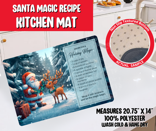 Preorder! Closes 8/20. ETA Nov. Santa Magic Recipe Kitchen Mat