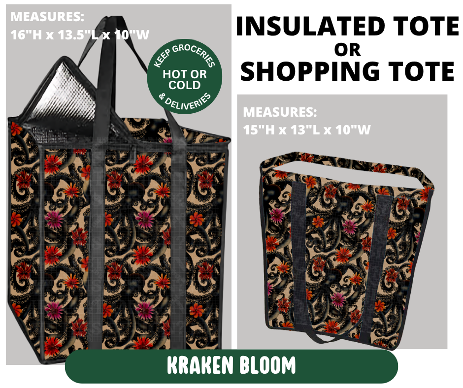 Preorder! Closes 10/7. ETA Jan. Kraken Bloom Shopping & Insulated Tote