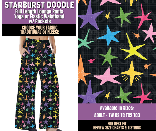Preorder! Closes 9/23. ETA Dec. Starburst Doodle Lounge Pants Choose Fleece or Traditional