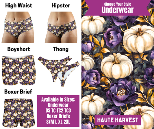 Preorder! Closes 6/24. ETA Sept. Haute Harvest Hipster, High Waist, Boyshort, & Thong Underwear & Boxer Briefs
