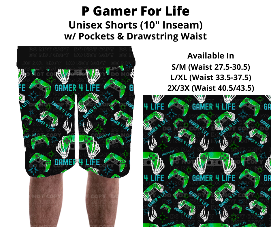 Preorder! Closes 11/27. ETA Feb. P Gamer For Life Unisex Shorts