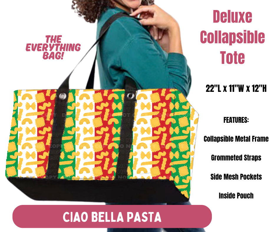 Preorder! Closes 10/8. ETA Jan. Ciao Bella Pasta Collapsible Tote