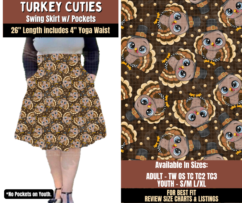 Preorder! Closes 7/27. ETA Oct. Turkey Cuties Swing Skirt