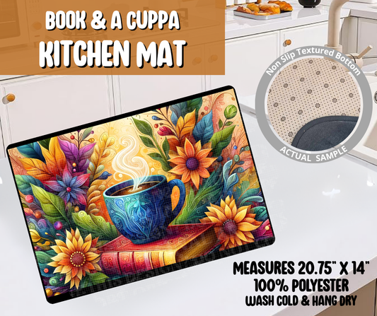 Book & A Cuppa Kitchen Mat