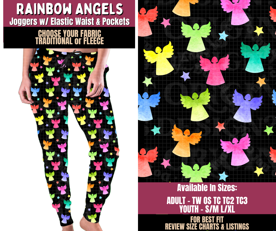 Preorder! Closes 8/27. ETA Nov. Rainbow Angels Joggers Choose Fleece or Traditional