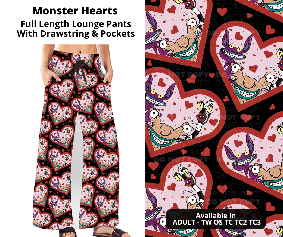 Preorder! Closes 11/28. ETA Feb. Monster Hearts Full Length Lounge Pants