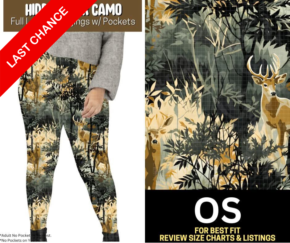 Hidden Deer Camo Full Length Leggings w/ Pockets