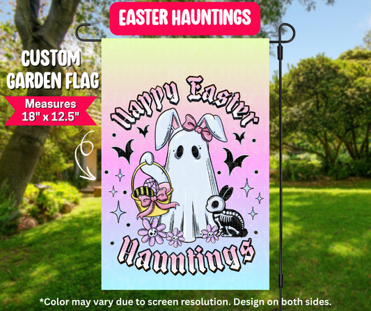 Preorder! Closes 12/25. ETA March. Easter Hauntings Garden Flag