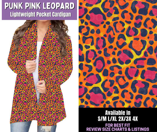 Preorder! Closes 12/18. ETA March. Punk Pink Leopard Pocket Cardigan