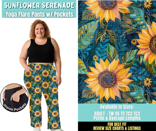 Preorder! Closes 6/25. ETA Sept. Sunflower Serenade Yoga Flare Pants