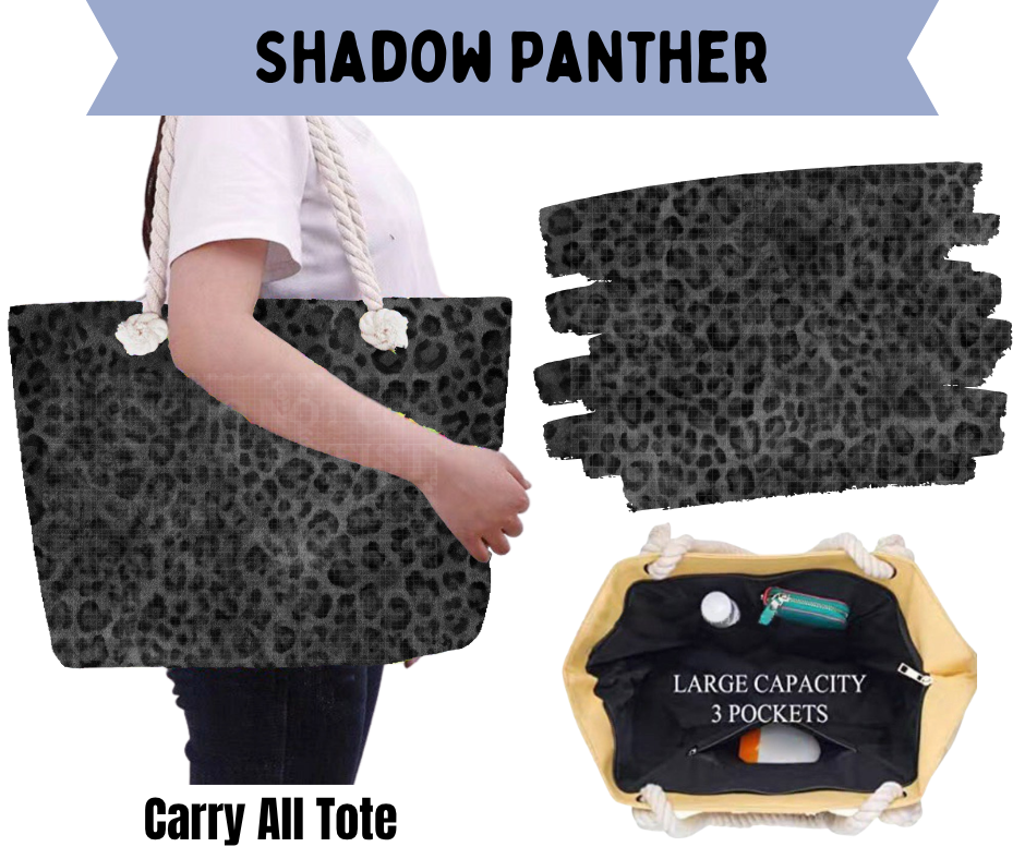 Preorder! Closes 5/21. ETA Aug. Shadow Panther Carry All Tote