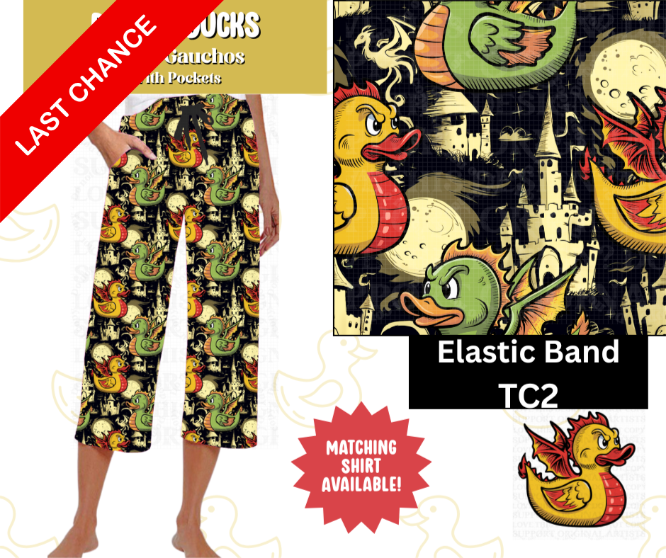 Dragon Ducks Capri Gauchos