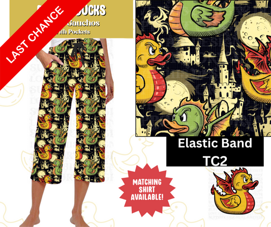 Dragon Ducks Capri Gauchos