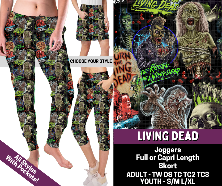Preorder! Closes 7/9. ETA Oct. Living Dead Combo Jogger Lengths & Skort