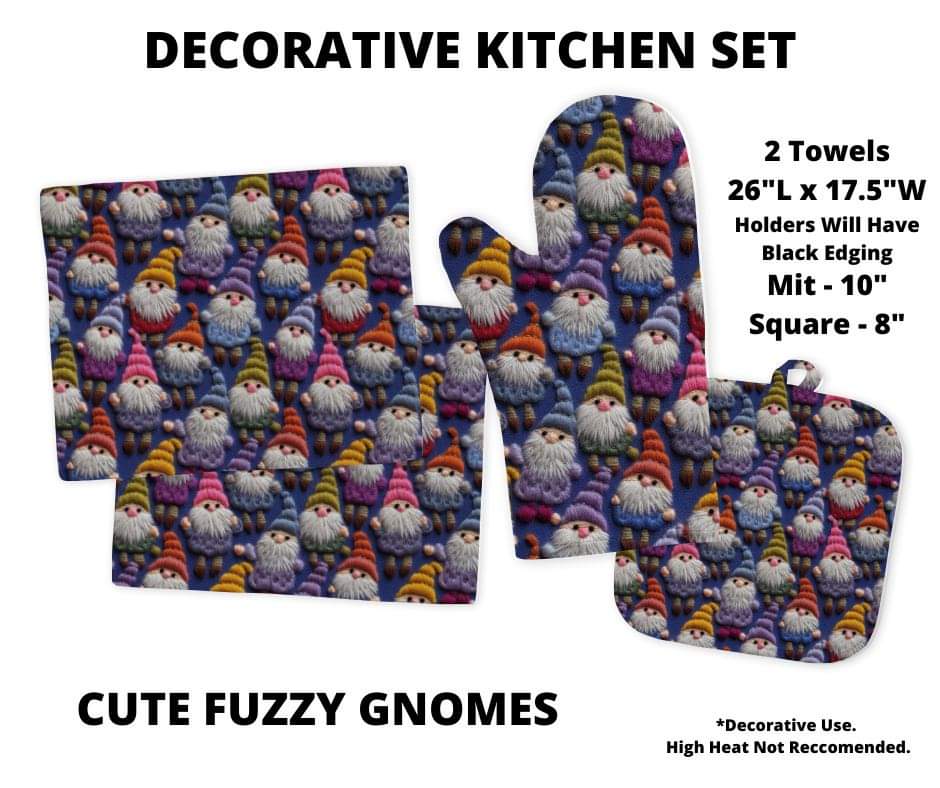 Cute Fuzzy Gnomes Decorative Kitchen Set