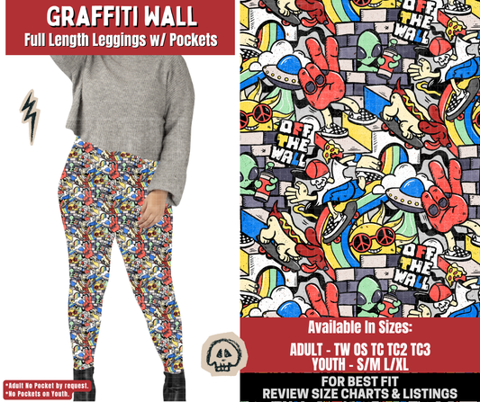 Preorder! Closes 12/22. ETA March. Graffiti Wall Full Length Leggings w/wo Pockets