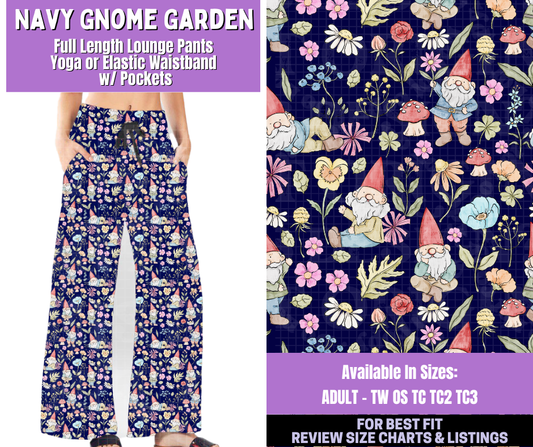Preorder! Closes 1/5. ETA March. Navy Gnome Garden Full Length Lounge Pants