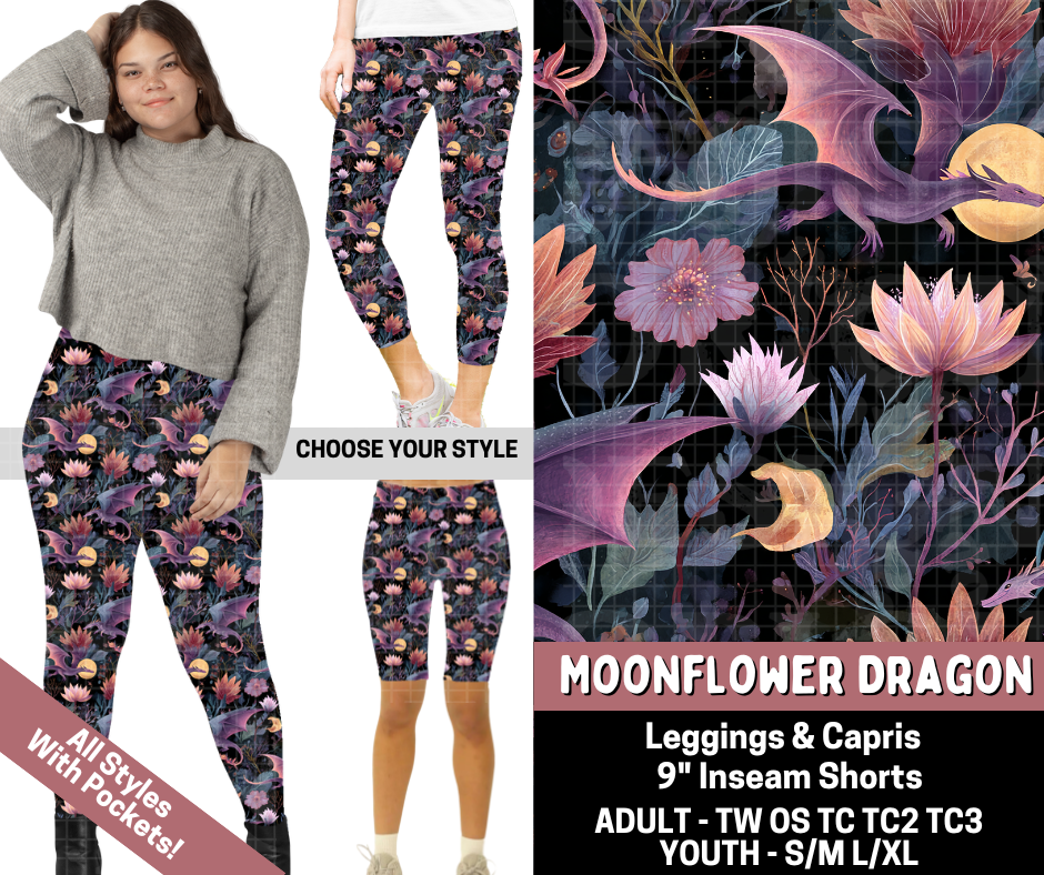 Preorder! Closes 6/11. ETA Sept. Moonflower Dragon Legging Lengths