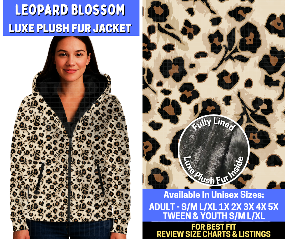 Preorder! Closes 10/29. ETA Jan. Leopard Blossom Luxe Fur Jacket